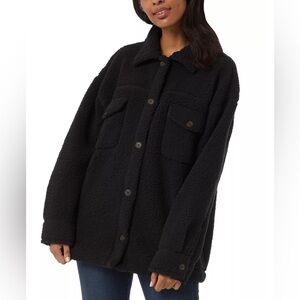 90 Degree Heat Black Fleece Shacket